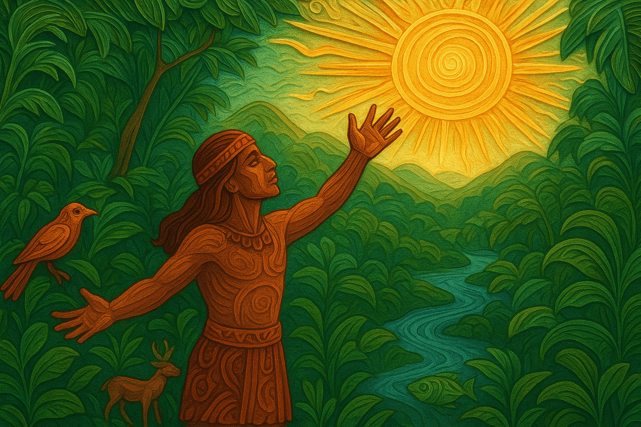 La aparición del sol, del viento y los mares