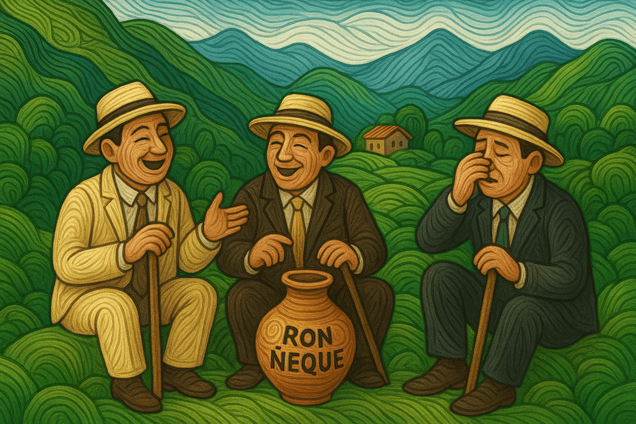Los tres cachacos y la cantara de Ron Ñeque
