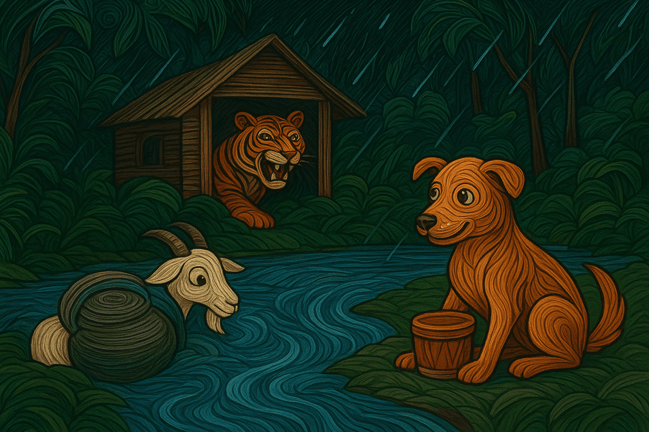 Un perro, una cabra y Beda Tiger